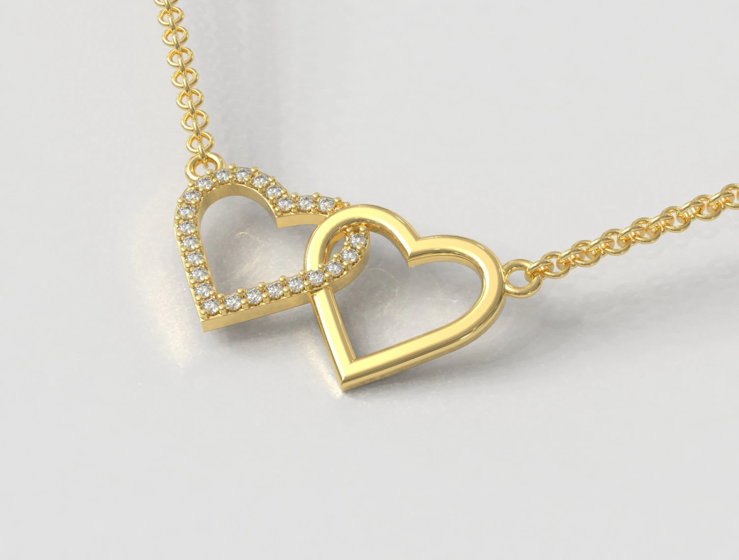 Hearts Necklace 3D Print Model .c4d .max .obj .3ds .fbx .stl .blend 