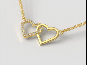 Hearts Necklace 3D Print Model