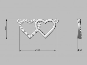 Hearts Necklace Model do druku 3D