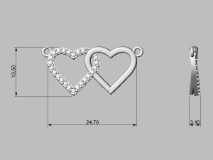 Hearts Necklace 3D Print Model