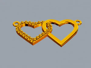 Hearts Necklace 3D Print Model