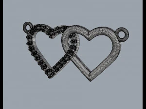 Hearts Necklace 3D Print Model