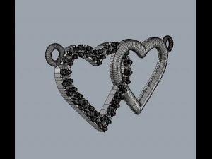 Hearts Necklace 3D Print Model