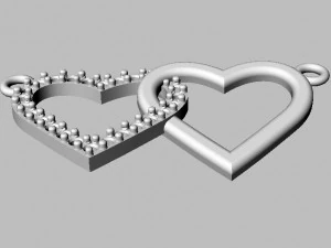 Hearts Necklace 3D Print Model