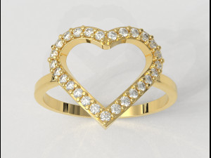 Heart Diamond Ring Modèles 3D en vedette