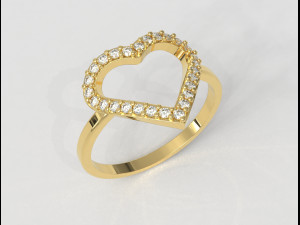 Heart Diamond Ring 3D 프린트 모델