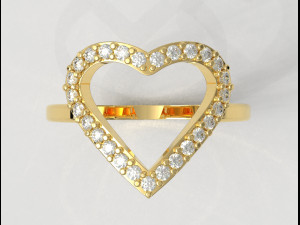 Heart Diamond Ring 3D 프린트 모델