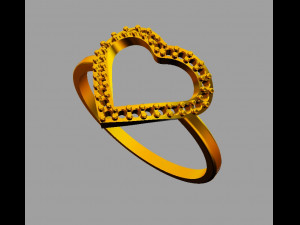 Heart Diamond Ring 3D 프린트 모델