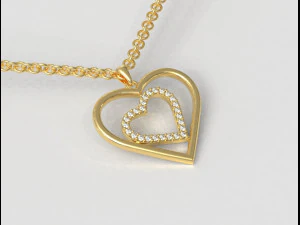 Heart Pendant 3D Print Model