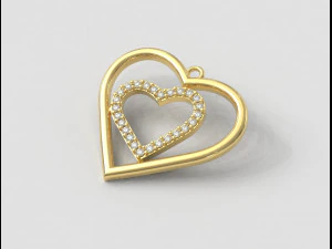 Heart Pendant 3D Print Model