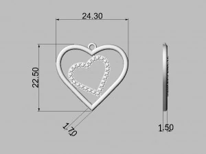 Heart Pendant 3D Print Model