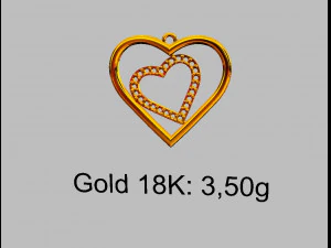 Heart Pendant 3D Print Model