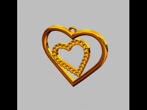 Heart Pendant 3D Print Model