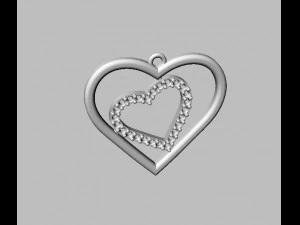 Heart Pendant 3D Print Model