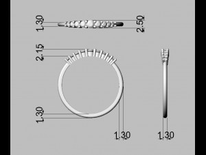 Diamond Classic Ring Model Cetak 3D