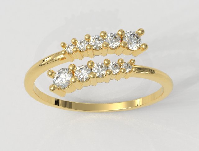 Diamond Modern Ring 3D Принт Модель .c4d .max .obj .3ds .fbx .stl .blend 