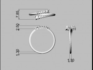 Diamond Modern Ring 3D Принт Модель