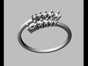 Diamond Modern Ring 3D Принт Модель