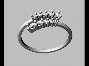Diamond Modern Ring 3D Print Model