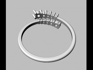 Diamond Modern Ring 3D Принт Модель