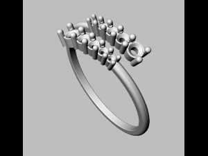 Diamond Modern Ring 3D Принт Модель