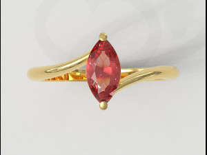 Marquise Ring 3D 프린트 모델