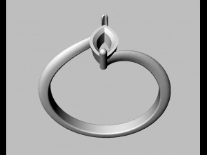Marquise Ring 3D Print Model