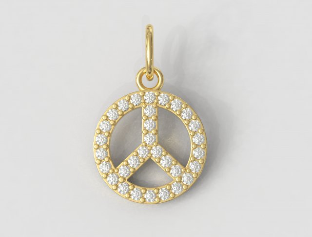 Diamond Peace Pendant Modèles 3D en vedette .c4d .max .obj .3ds .fbx .stl .blend 