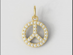 Diamond Peace Pendant 3Dプリントモデル