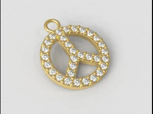 Diamond Peace Pendant 3D Print Model