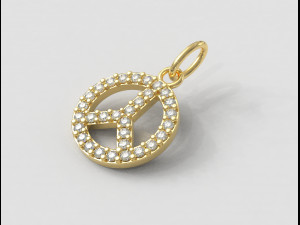 Diamond Peace Pendant Modèles 3D en vedette