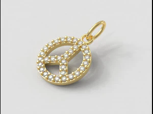 Diamond Peace Pendant 3D Print Model