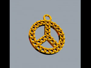 Diamond Peace Pendant 3D Print Model