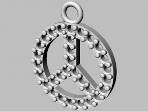 Diamond Peace Pendant 3D Print Model
