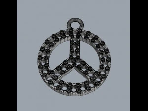 Diamond Peace Pendant 3D Print Model
