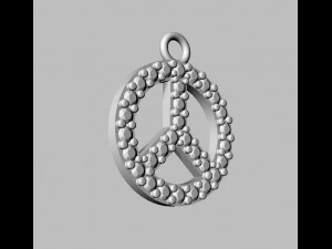 Diamond Peace Pendant 3D Print Model