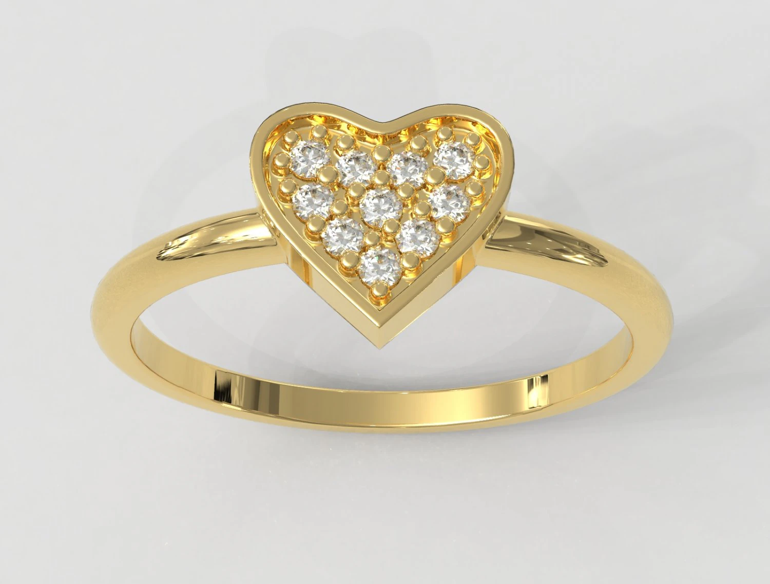 Heart Diamond Ring 3D Print Model .c4d .max .obj .3ds .fbx .stl .blend 