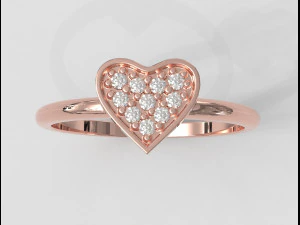 Heart Diamond Ring 3D Print Model