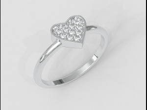 Heart Diamond Ring Modelo de Impressão 3D