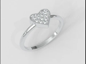 Heart Diamond Ring 3D Print Model