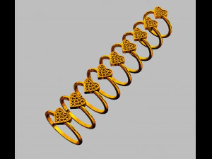 Heart Diamond Ring 3D Print Model
