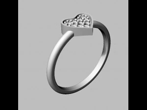 Heart Diamond Ring 3D Print Model
