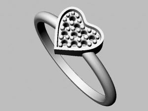 Heart Diamond Ring 3D Print Model