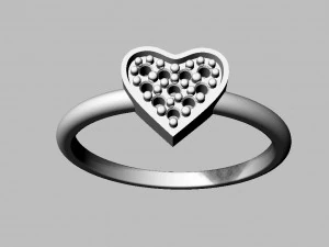 Heart Diamond Ring 3D Print Model