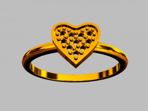 Heart Diamond Ring 3D Print Model