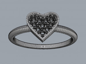 Heart Diamond Ring Modelo de Impressão 3D