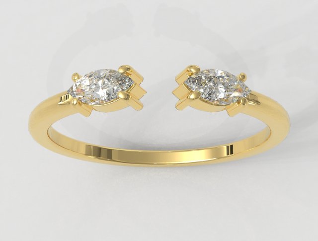 Marquise Open Ring Model Cetak 3D .c4d .max .obj .3ds .fbx .stl .blend 