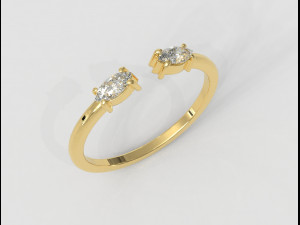 Marquise Open Ring Model Cetak 3D
