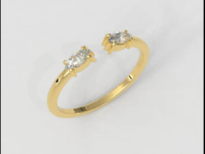 Marquise Open Ring 3D Print Model