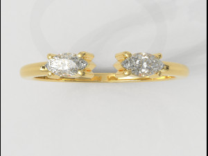 Marquise Open Ring Model Cetak 3D